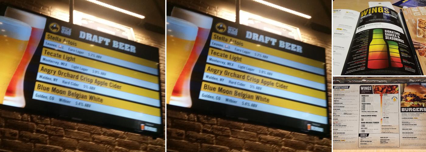 Buffalo Wild Wings Menu