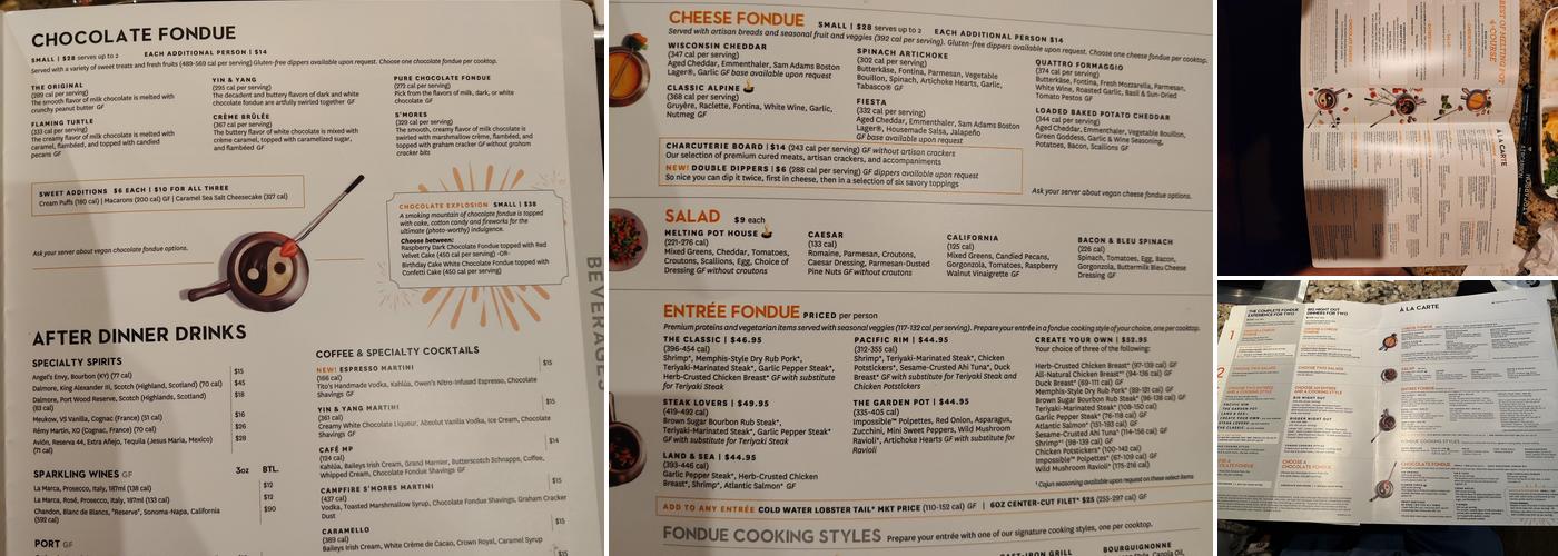 The Melting Pot Menu