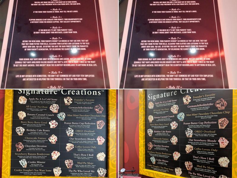 Cold Stone Creamery Menu