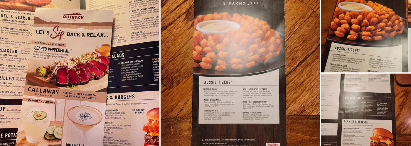 Outback Steakhouse Menu