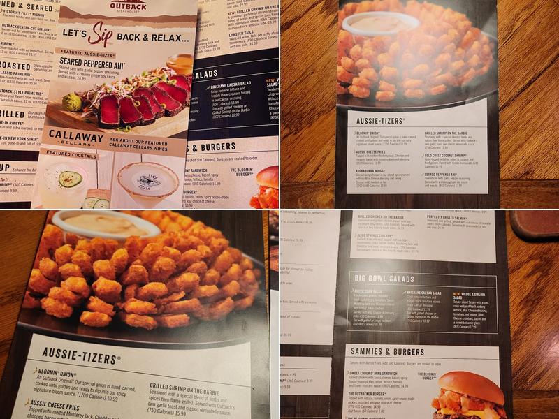 Outback Steakhouse Menu