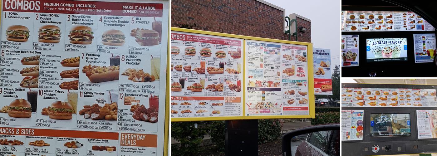 Sonic Drive-In Menu