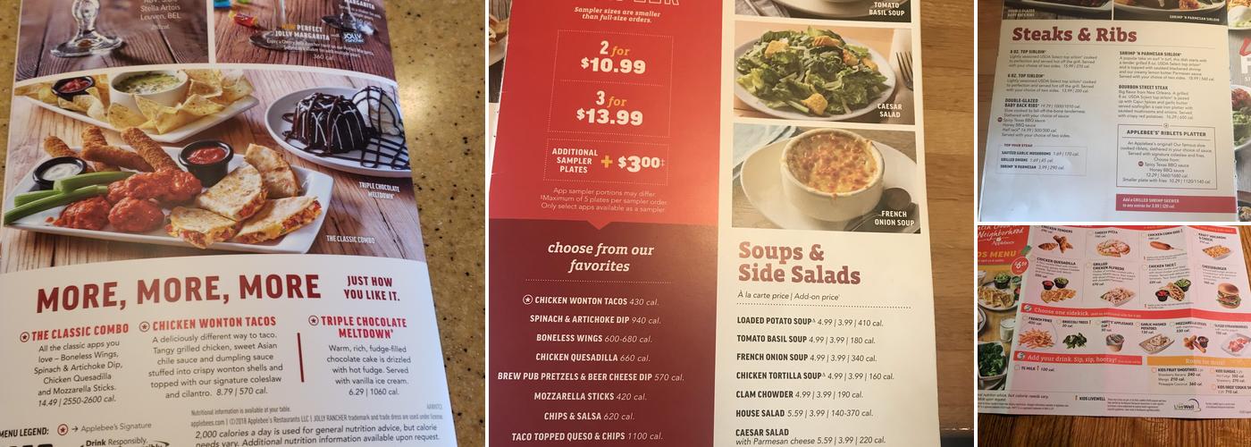 Applebee's Grill + Bar Menu