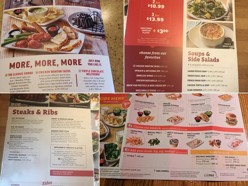 Applebee's Grill + Bar Menu