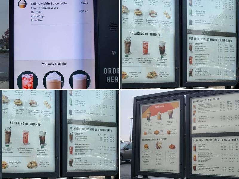 Starbucks Menu