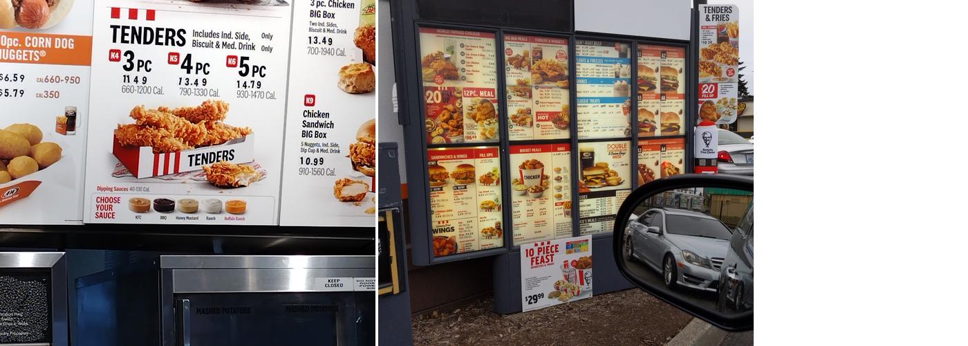 KFC Menu