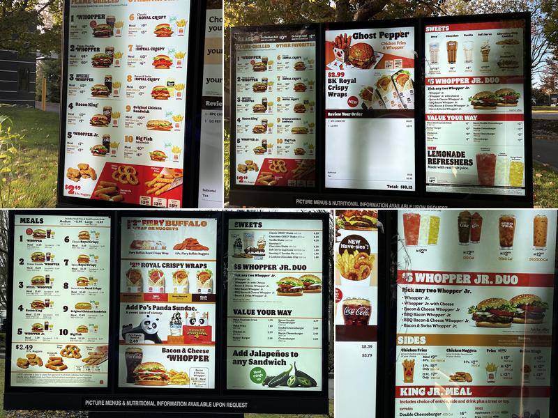 Burger King Menu