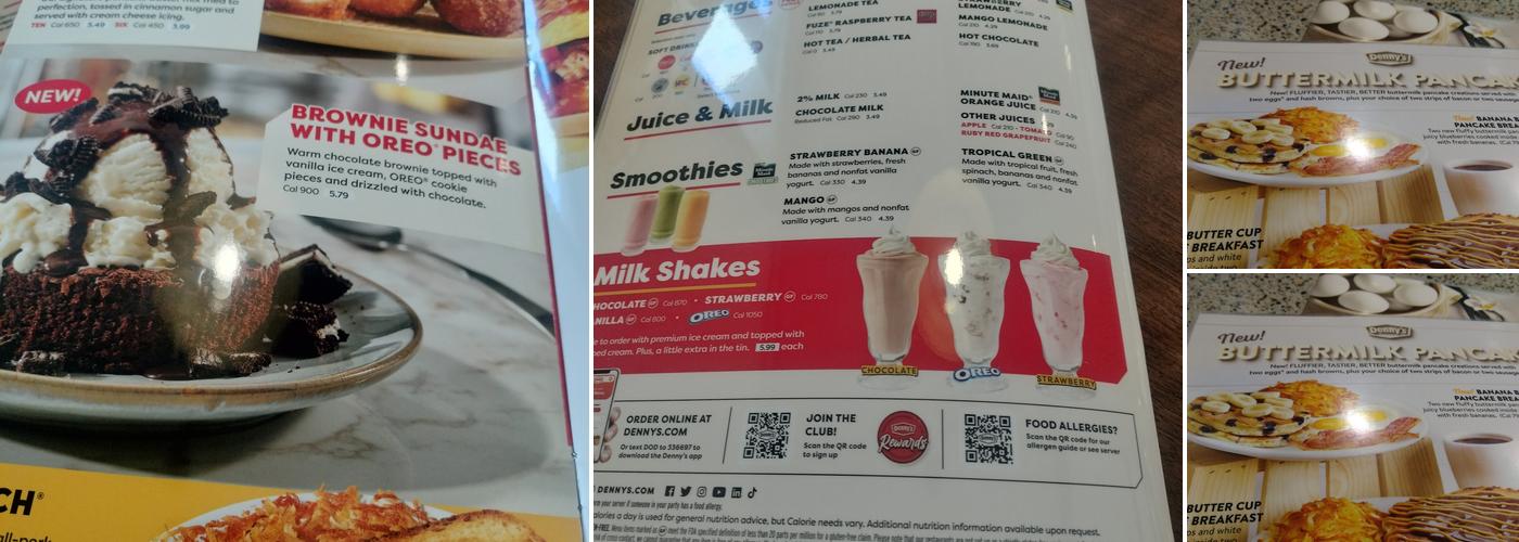 Denny's Restaurant Menu