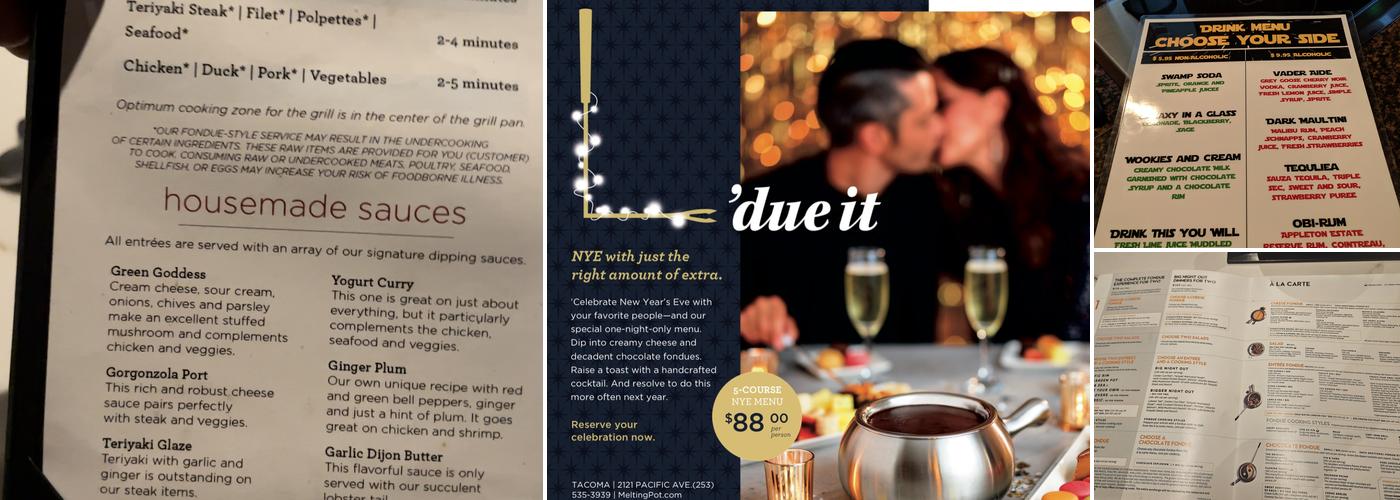 The Melting Pot - Tacoma Menu