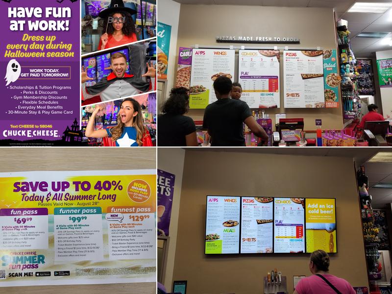 Chuck E. Cheese Menu