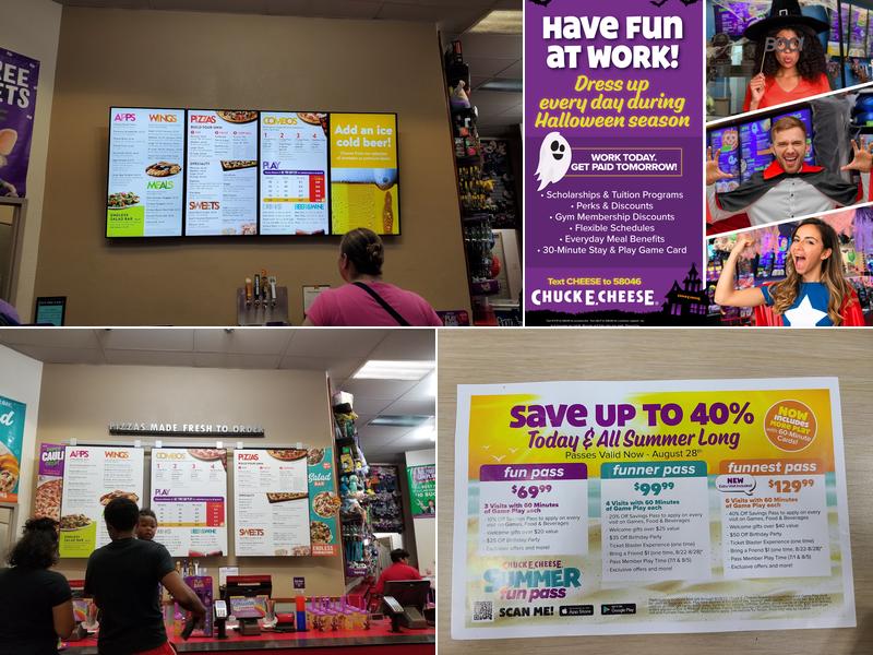 Chuck E. Cheese Menu