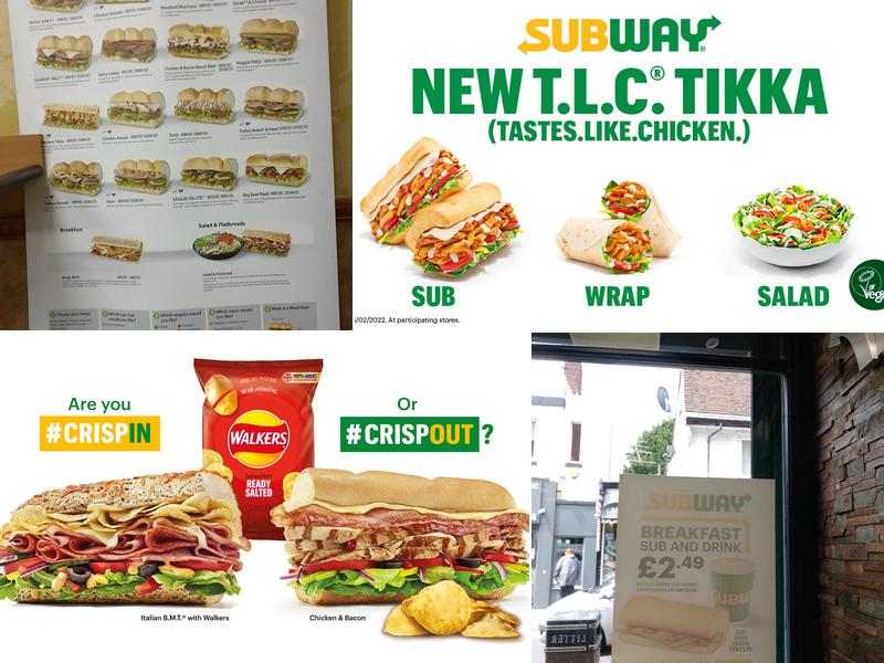 SUBWAY Colchester Menu