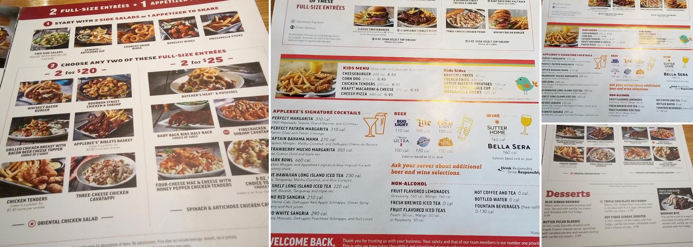 Applebee's Grill + Bar Menu