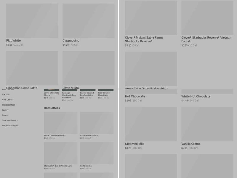 Starbucks Menu