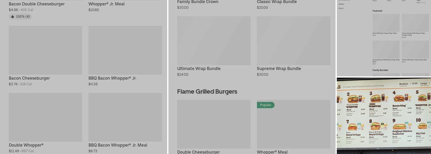 Burger King Menu
