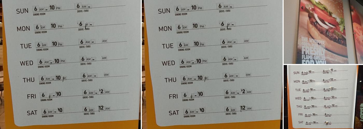 Burger King Menu
