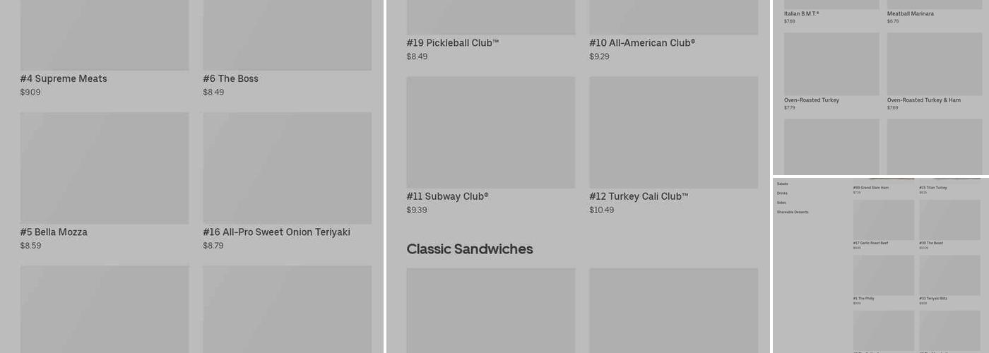 Subway Menu