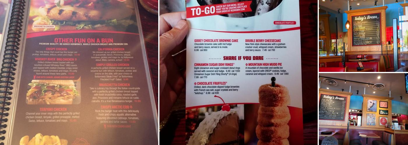 Red Robin Gourmet Burgers and Brews Menu