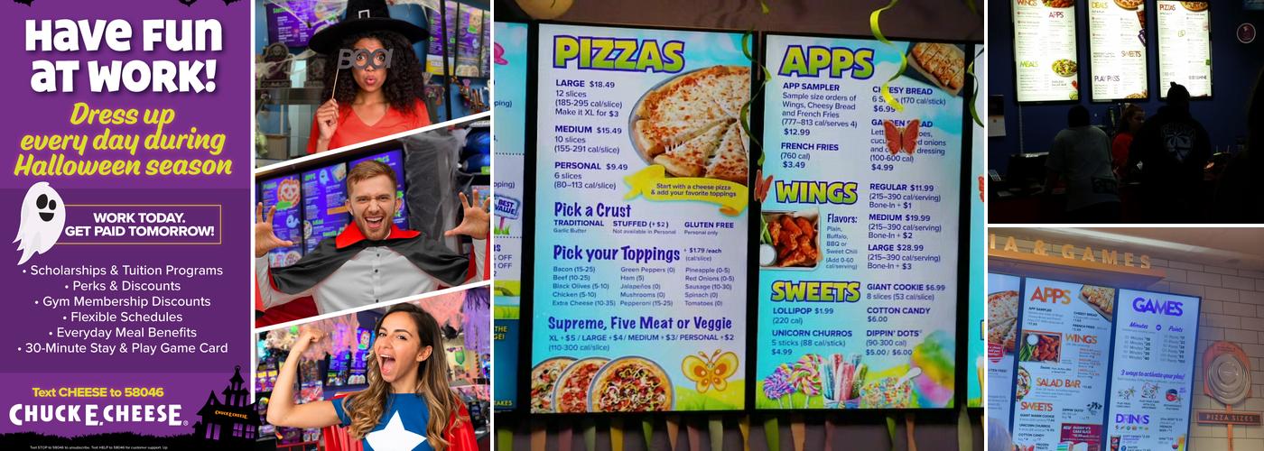 Chuck E. Cheese Menu