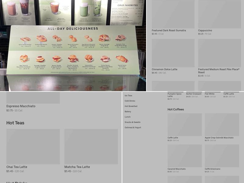 Starbucks Menu