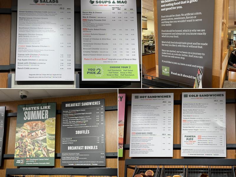 Panera Bread Menu