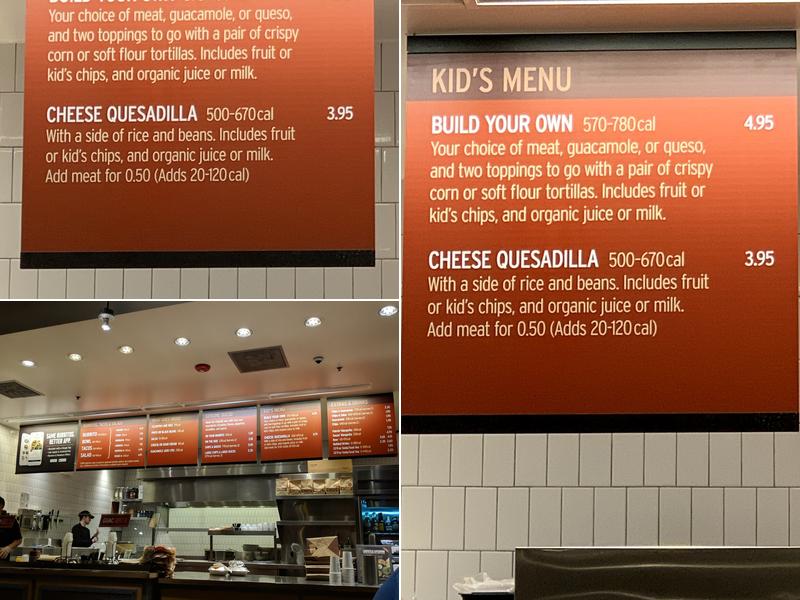 Chipotle Mexican Grill Menu