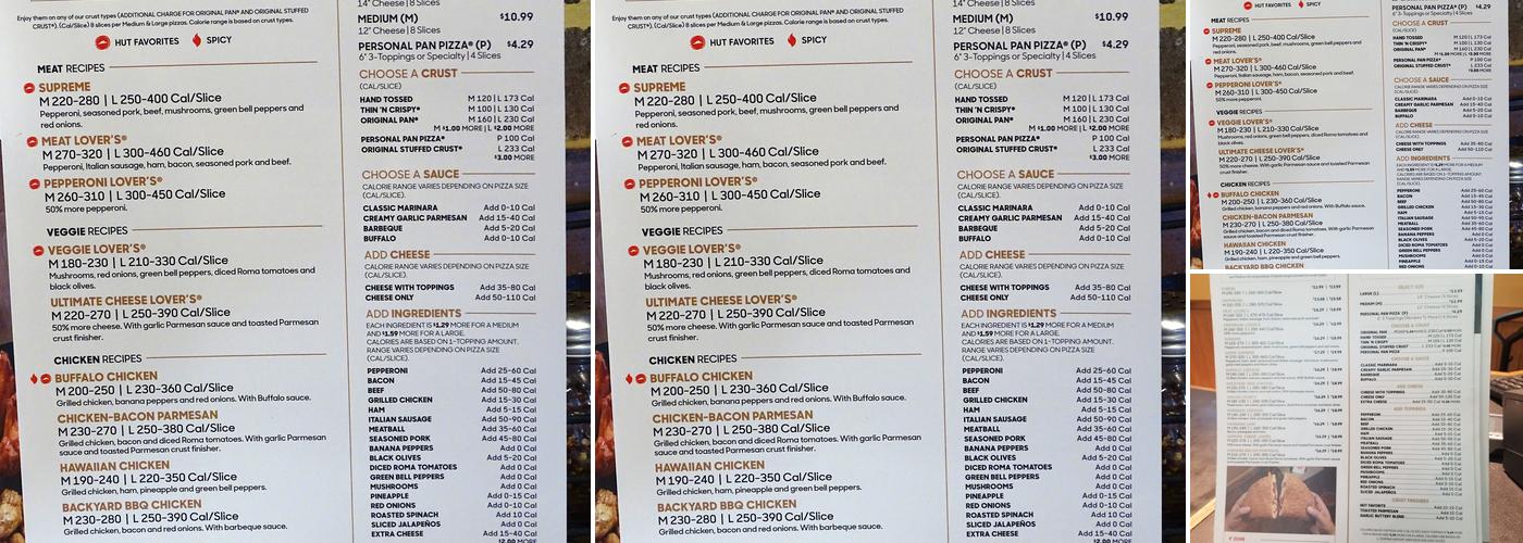 Pizza Hut Menu