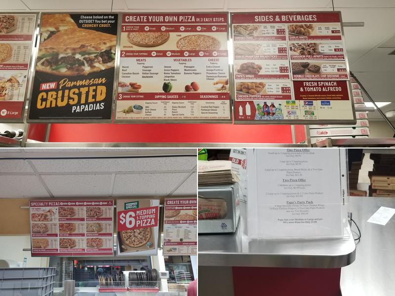Papa Johns Pizza Menu