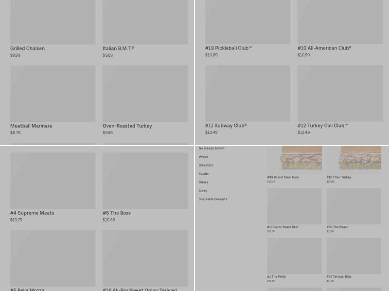 Subway Menu