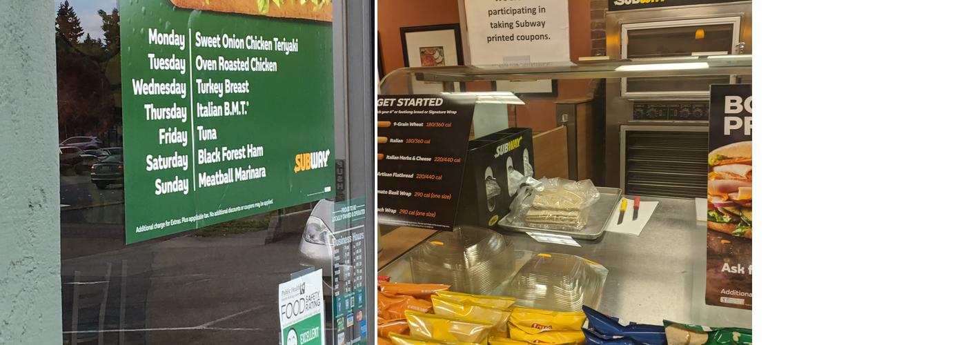 Subway Menu