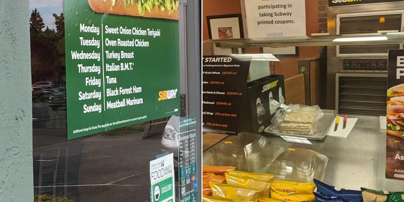 Subway Menu
