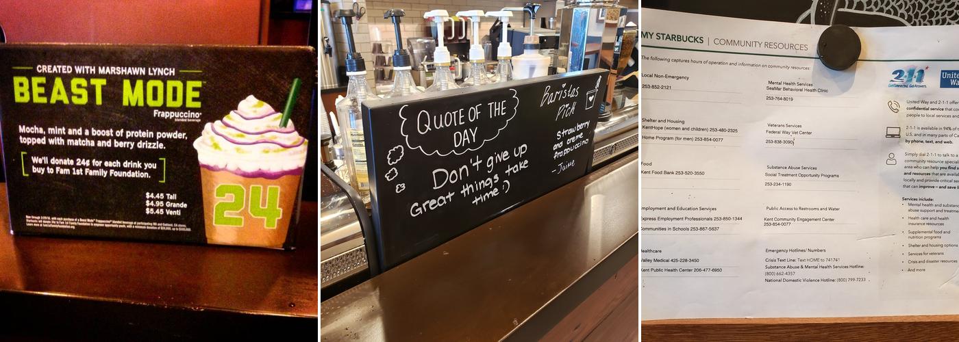 Starbucks Coffee Company Menu