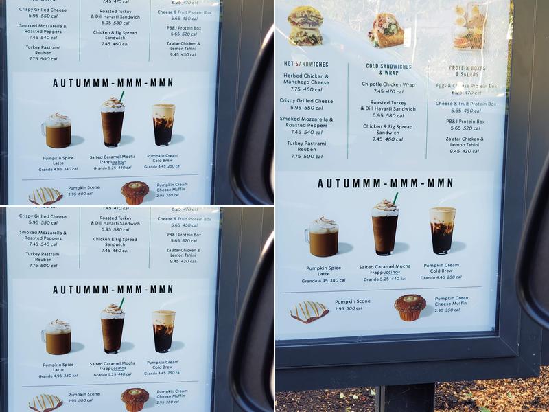 Starbucks Menu