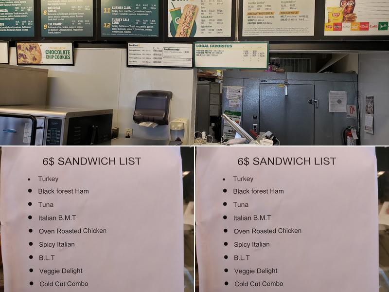 Subway Menu