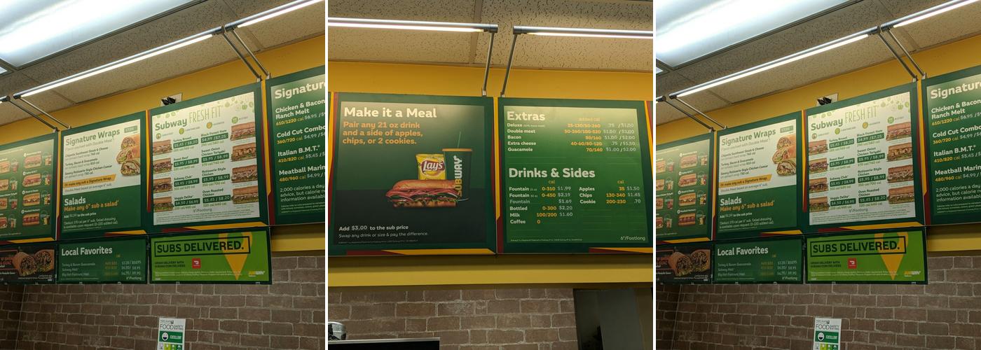 Subway Menu