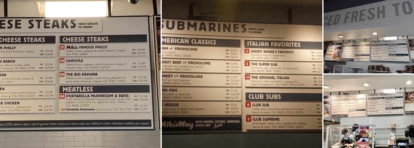 Jersey Mike's Subs Menu