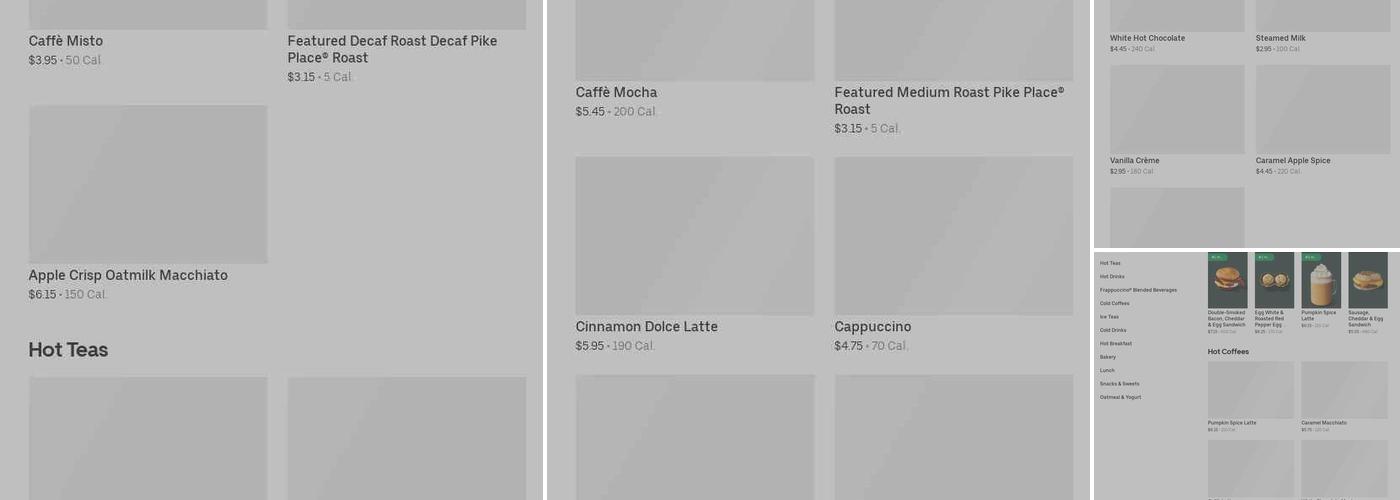 Starbucks Menu