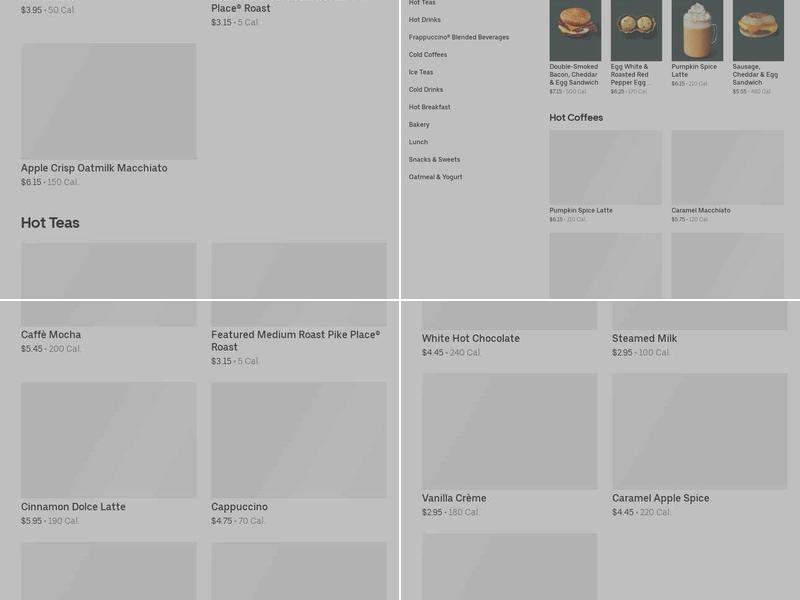 Starbucks Menu