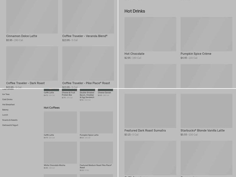 Starbucks Menu