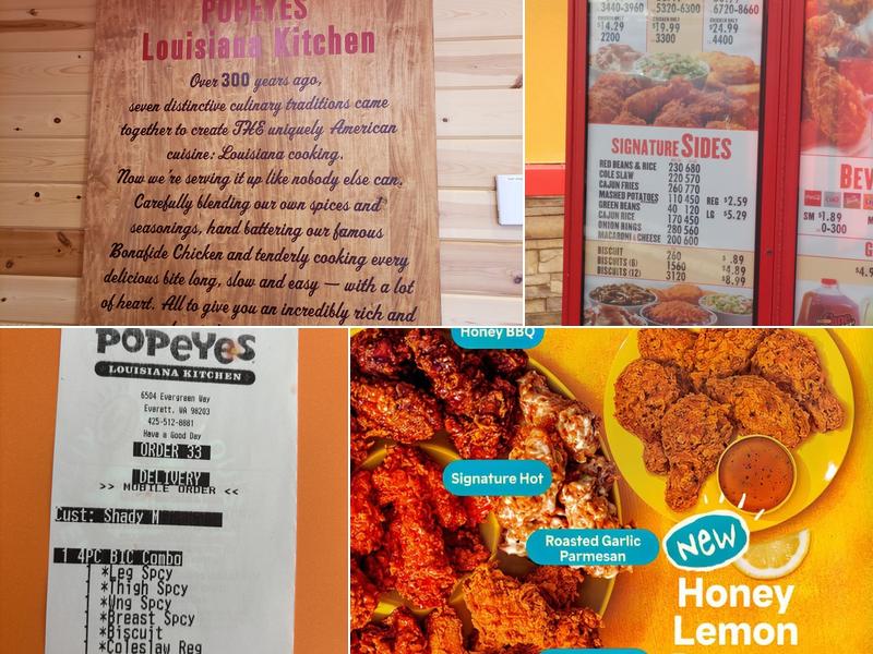 Popeyes Louisiana Kitchen Menu