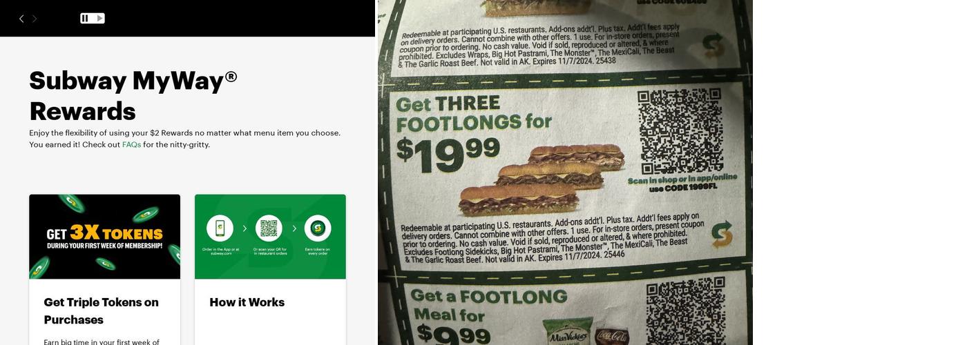 Subway Menu