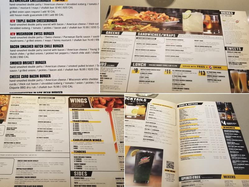 Buffalo Wild Wings Menu