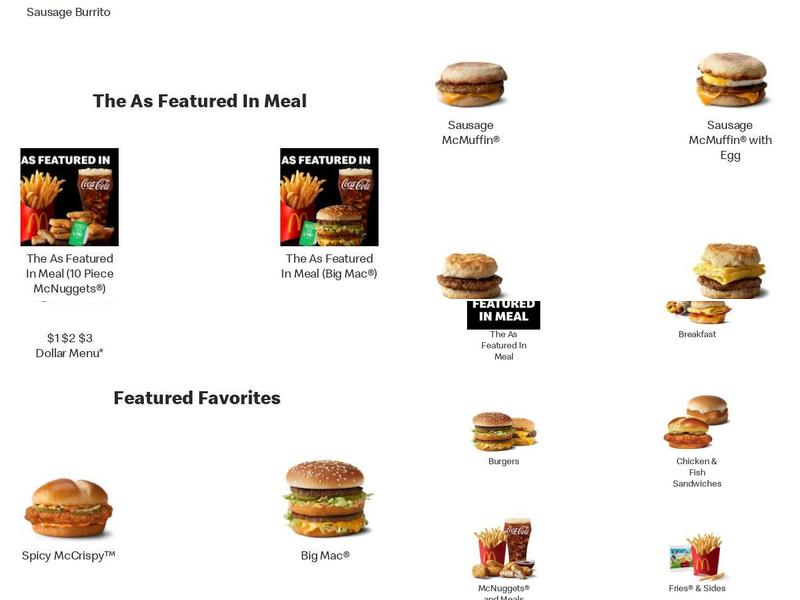 McDonald's Menu