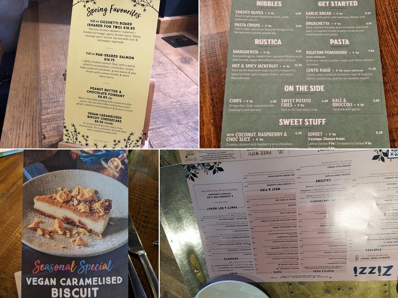 Zizzi Menu