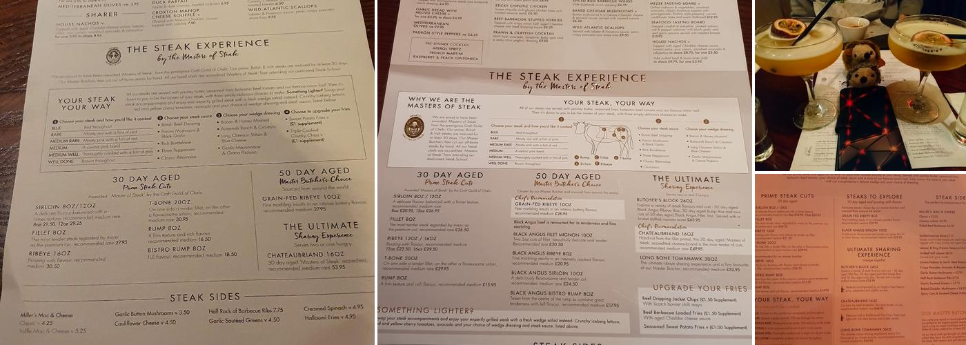 Miller & Carter Chelmsford Menu