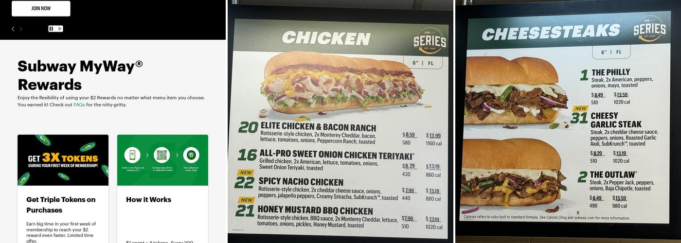 Subway Menu