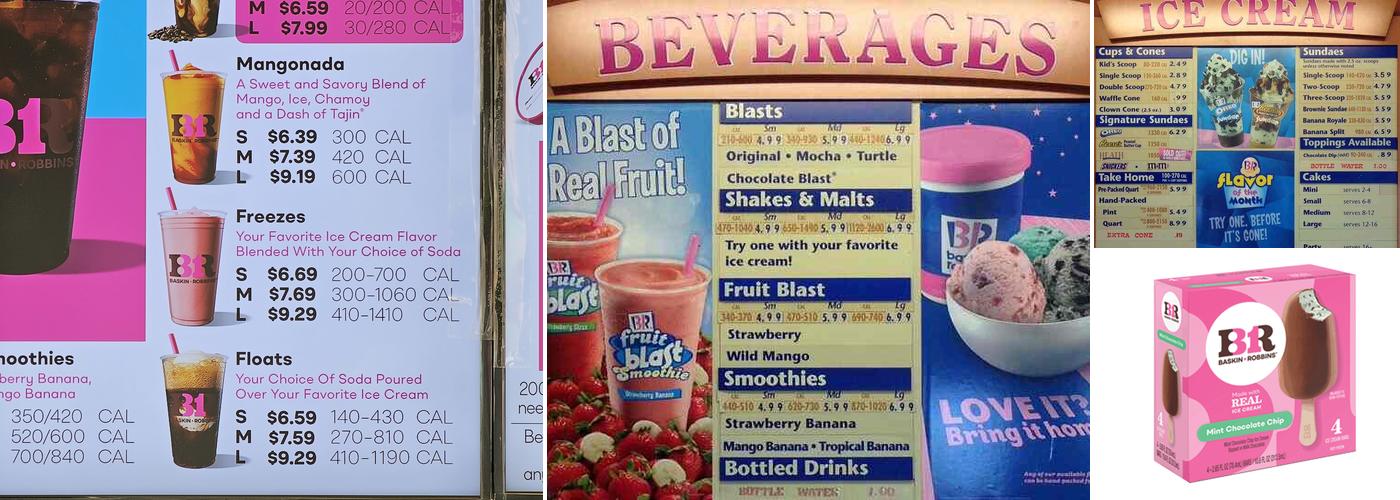 Baskin-Robbins Menu
