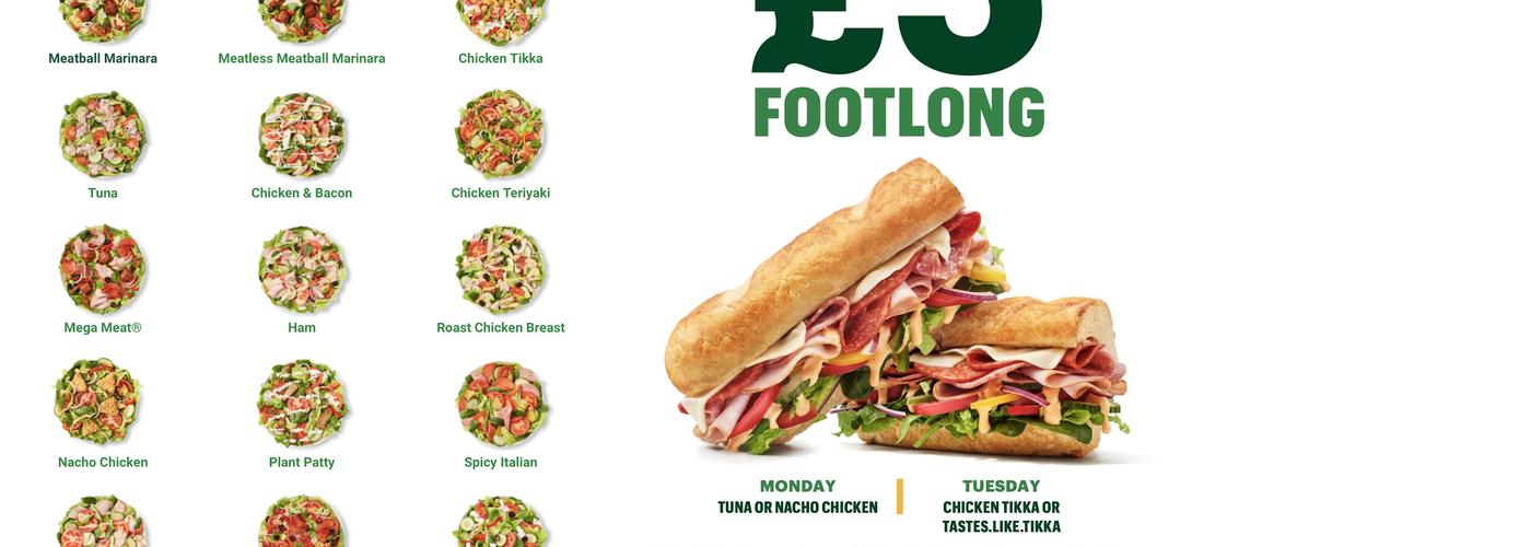 Subway Menu