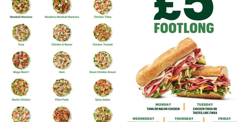 Subway Menu
