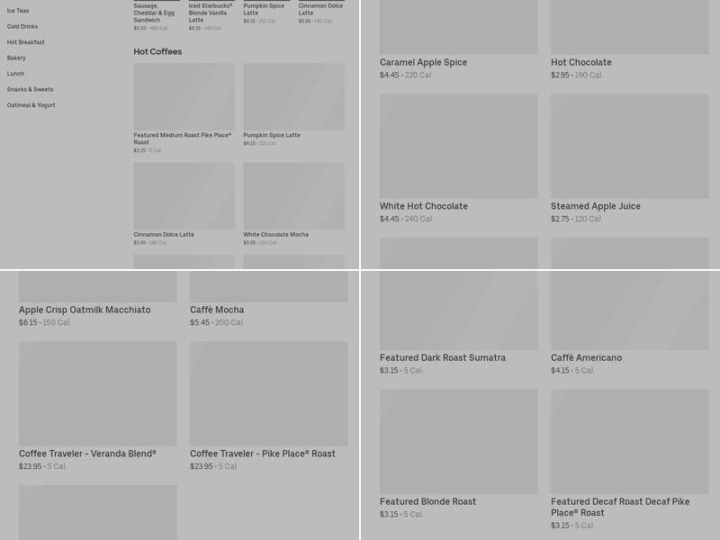 Starbucks Menu